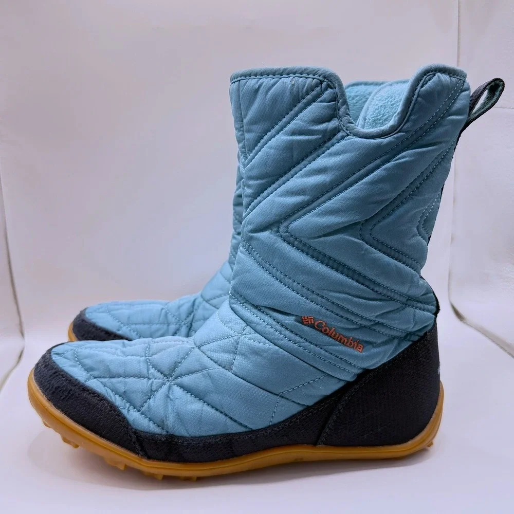 Columbia Minx Mid II Omni-Heat‎ Waterproof Blue Quilted Winter Boots Womens